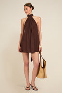 Ibiza Dress - Espresso Crinkle