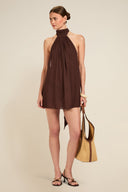 Ibiza Dress - Espresso Crinkle
