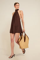 Ibiza Dress - Espresso Crinkle