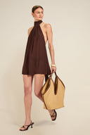 Ibiza Dress - Espresso Crinkle