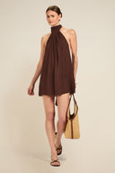 Ibiza Dress - Espresso Crinkle