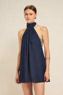 Ibiza Dress - French Navy Crinkle