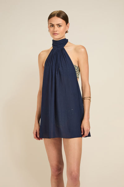 Ibiza Dress - French Navy Crinkle