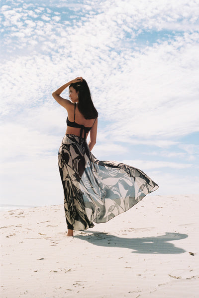 Barcelona Wrap Skirt - Desert Noir Print