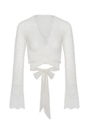 Palm Island Lace Top - Bridal White