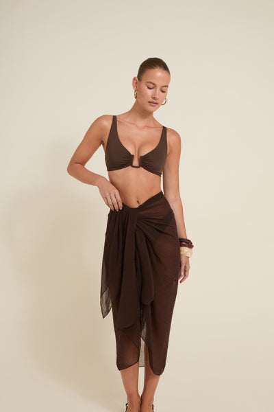 Santorini Sarong - Espresso