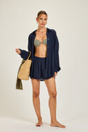 Maldives Shirt - French Navy Crinkle