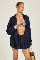 Maldives Shirt - French Navy Crinkle