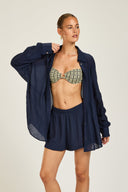 Maldives Shirt - French Navy Crinkle