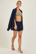 Maldives Shirt - French Navy Crinkle