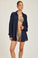 Maldives Shirt - French Navy Crinkle