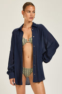 Maldives Shirt - French Navy Crinkle