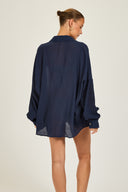 Maldives Shirt - French Navy Crinkle