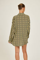 St Barts Shirt - Navy/Gold Link Print