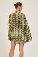 St Barts Shirt - Navy/Gold Link Print