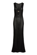 Abaco Crochet Dress - Black / Tortoise Shell