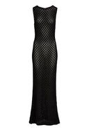 Abaco Crochet Dress - Black / Tortoise Shell