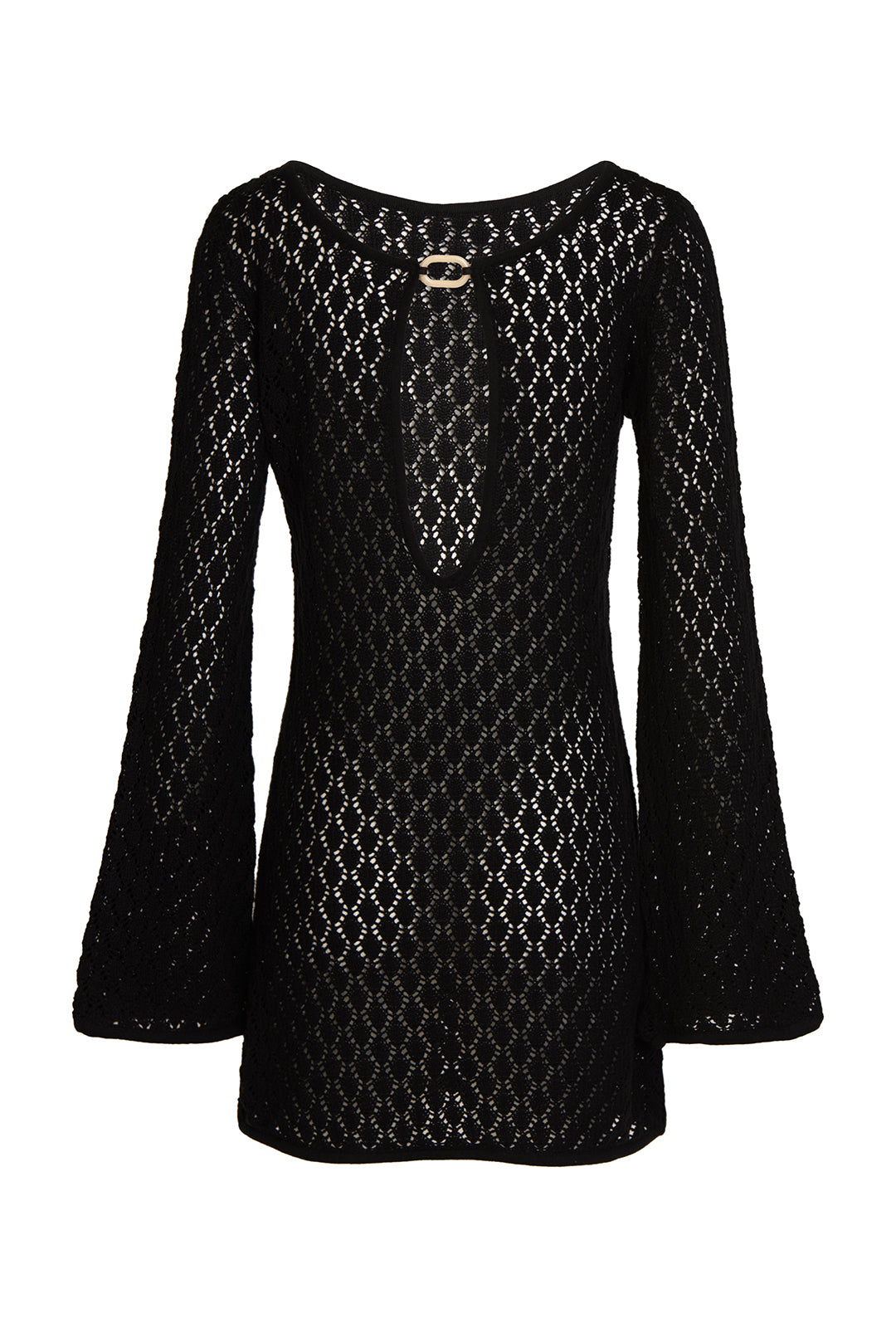 Black crochet dress with sleeves hotsell