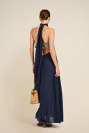 Menorca Dress - French Navy Crinkle