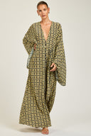 Morocco Kaftan - Navy/Gold Link Print