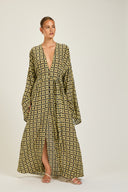 Morocco Kaftan - Navy/Gold Link Print