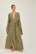 Morocco Kaftan - Navy/Gold Link Print