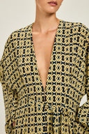 Morocco Kaftan - Navy/Gold Link Print