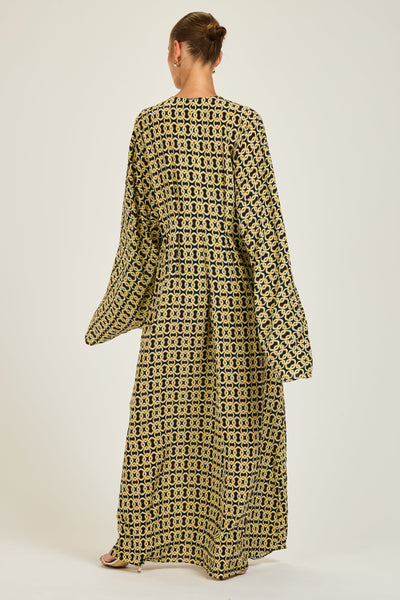Morocco Kaftan - Navy/Gold Link Print