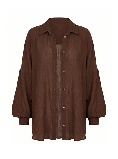 Maldives Shirt - Espresso Crinkle