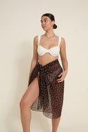 Santorini Sarong - Espresso/Ivory Polka Dot