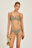 Palma Top - Navy/Gold Link Print