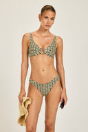 Palma Top - Navy/Gold Link Print