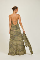 St Tropez Dress - Navy/Gold Link Print