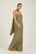 St Tropez Dress - Navy/Gold Link Print