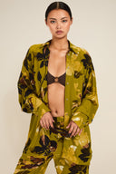 St Barts Shirt - Chartreuse Floral