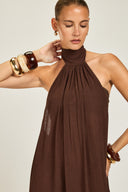 Menorca Dress - Espresso Crinkle
