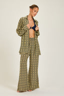 St Barts Pant - Navy/Gold Link Print