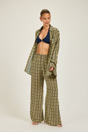 St Barts Shirt - Navy/Gold Link Print