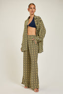 St Barts Pant - Navy/Gold Link Print