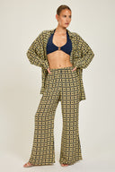 St Barts Pant - Navy/Gold Link Print