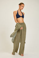 St Barts Pant - Navy/Gold Link Print