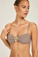 Cabo Verde Top - Espresso/Ivory Gingham