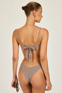 Cabo Verde Top - Espresso/Ivory Gingham
