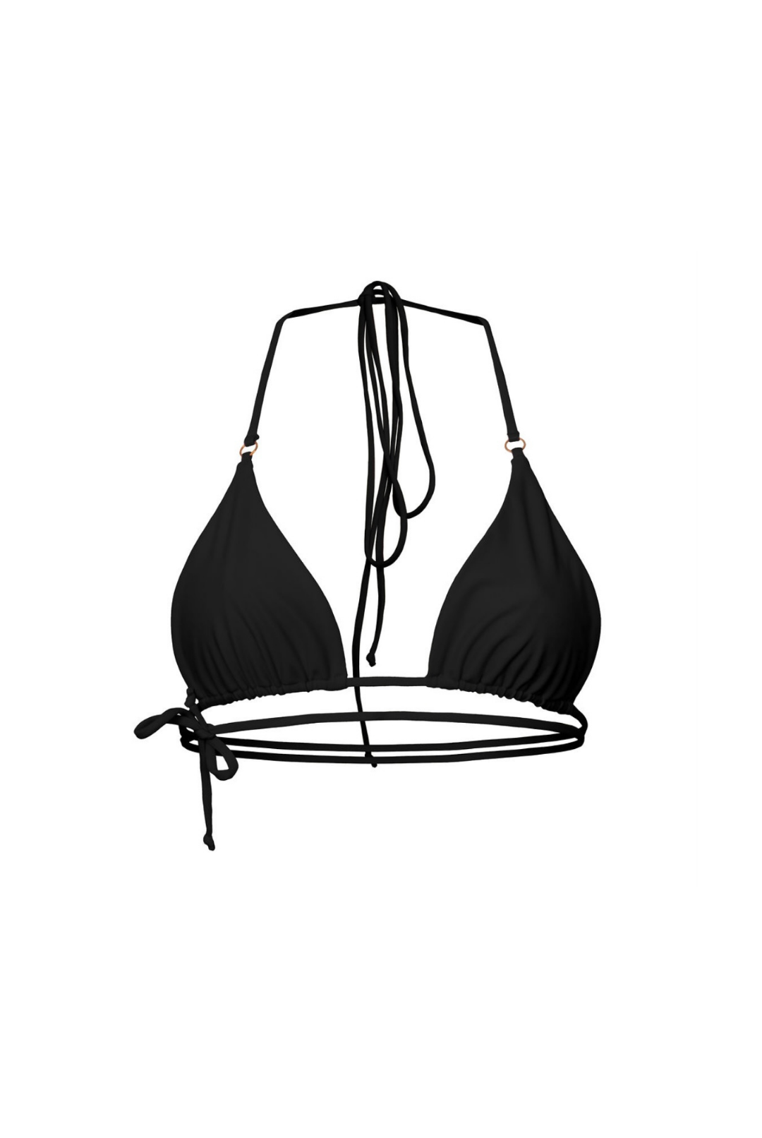 Rio Versatile Tie Strap Triangle Bikini Top - Black – AWAY THAT DAY ...