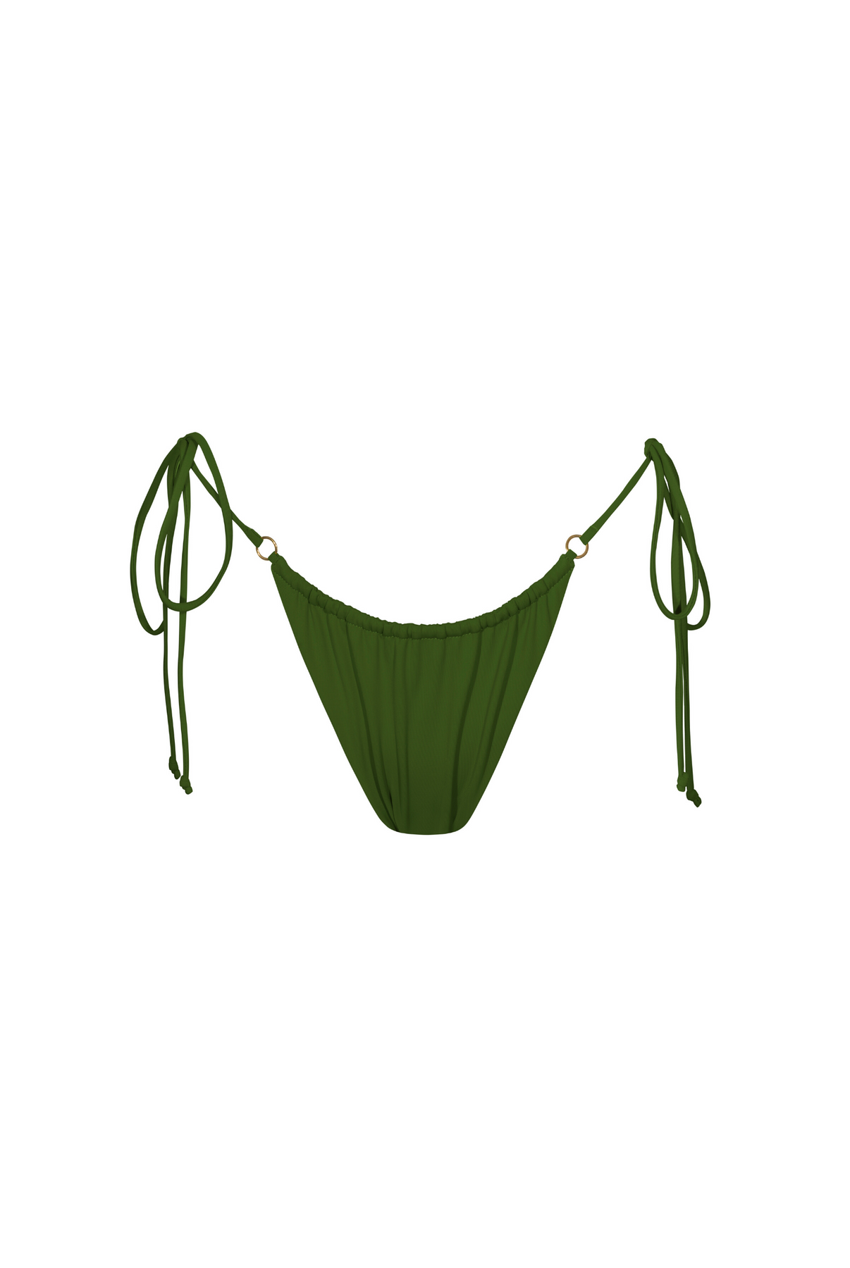 Rio Ruched Tie Side Cheeky Bikini Bottom - Forest Green – AWAY THAT DAY ...